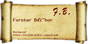 Forster Bíbor névjegykártya